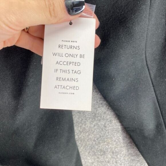 New Eloquii Jacket Women 18/20 Plus Black Crew Neck Long Sleeve Lined Button - Picture 7 of 11